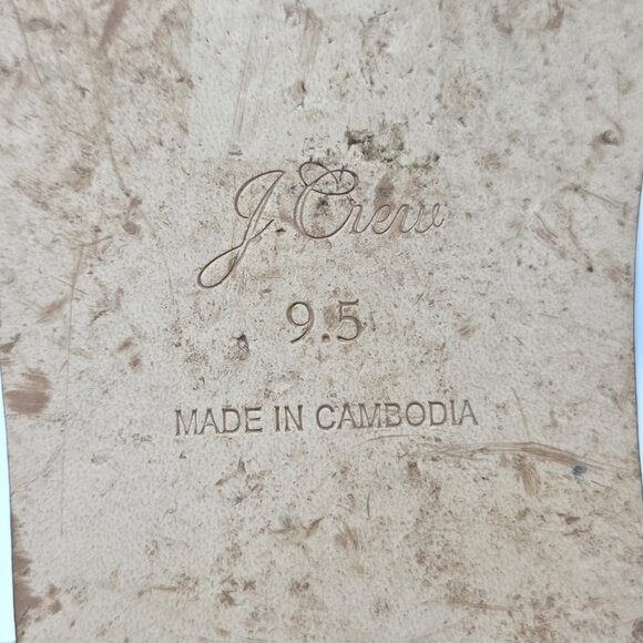 J. CREW Menorca Scrunchie-Strap Slides Women’s 9.5 Leather Brown Cognac Ruched - Picture 10 of 10